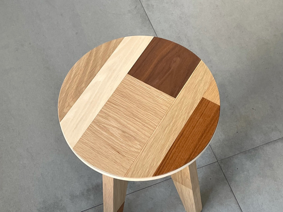 送料無料 パッチワーク プライウッド スツール 01   PATCHWORK PLYWOOD STOOL 01 4枚目の画像