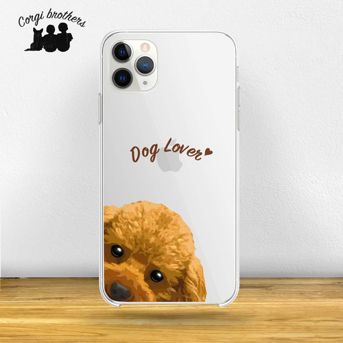 【@@@】トイプーiPhoneケース♡ トイプードル 毛色7色左下デザイン】スマホケース クリアソフトケース