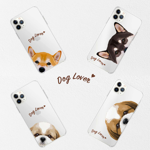 マルチーズ 毛色1色左下デザイン】スマホケース クリアソフトケース