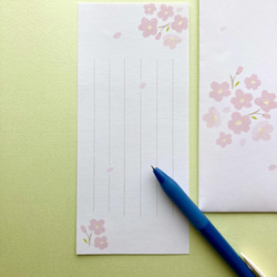 和の花ごよみ｢卯月｣桜の一筆箋(封筒付き) 3枚目の画像