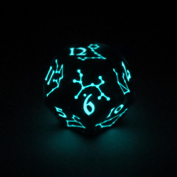 星の道 12星座 蒼色発光 青 蓄光 12面体 ダイス サイコロ その他雑貨
