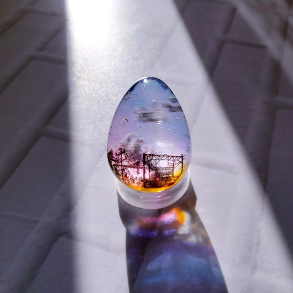 空玉 レジン】*｡・夕暮れの街並み+・｡*【雲レジン】 立体