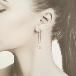 サージカルステンレス CZトリプルアメリカンピアス 5枚目の画像