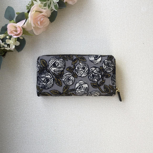 ラスト！/長財布対応ショルダーをring flowerで/ミナペルホネン 長財布対応ショルダーをringflowerでリメイク/ミナペルホネン