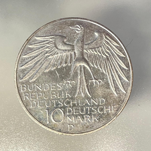 旧ドイツ10マルク銀貨　コインリング