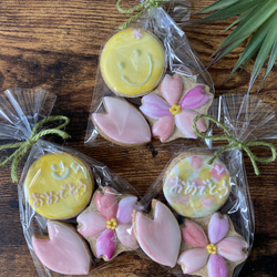 【3袋セット】おめでとう桜のオーガニックアイシングクッキー　プチギフト　お祝い　春　卒園　入学　卒園　お礼 4枚目の画像