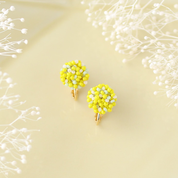 Mimosa ミモザ ミニ ビーズ イヤリング・ピアス 5枚目の画像