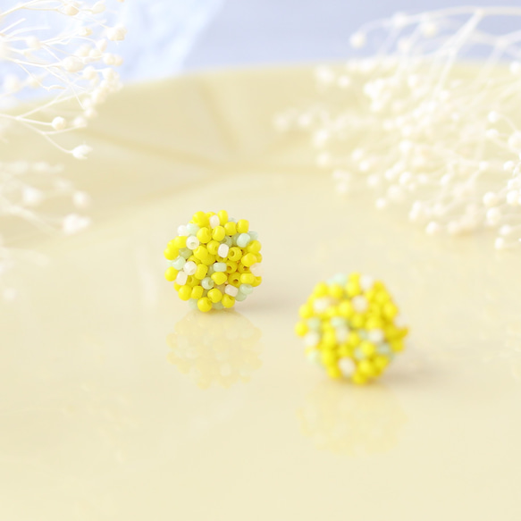 Mimosa ミモザ ミニ ビーズ イヤリング・ピアス 3枚目の画像
