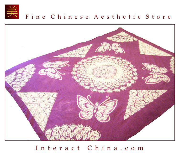 雲南ぺー族 バティックベットシーツ１４２x１９６cmアートヒッピー 100%ハンドメイド 絞り染め スプレッド#223