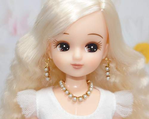 N153 リカちゃん ネックレス ピアス 5点セット ハンドメイド ピンク 花 08167c7f86e3768bf80649f65d4f54