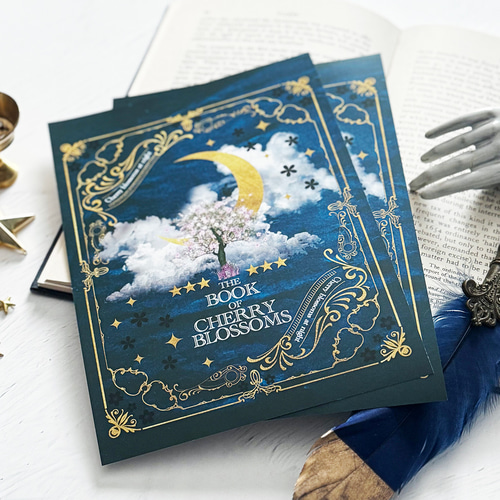 架空の洋書 夜桜の本 レターセット(BLUE) レターセット LALA CloveR. 通販|Creema(クリーマ) 13544022 架空の洋書 夜桜の本 レターセット(BLUE) レターセット LALA CloveR. 通販|Creema(クリーマ) 13544022