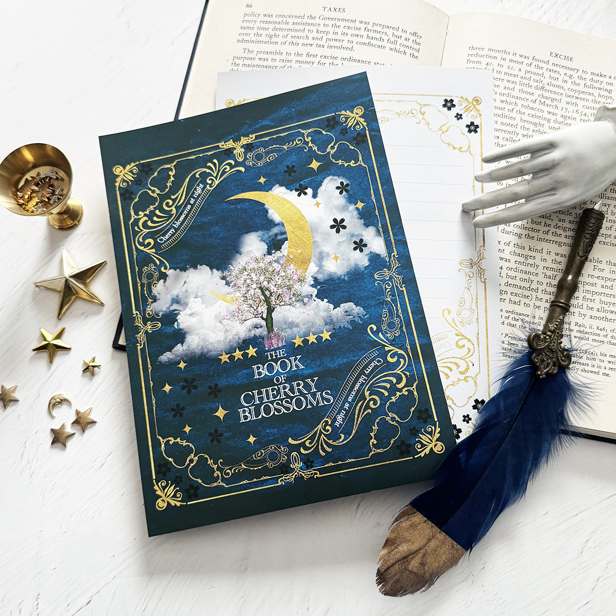 【メルカリ便】ラフルルラブ　4枚セット 架空の洋書 夜桜の本 レターセット（BLUE） レターセット LALA