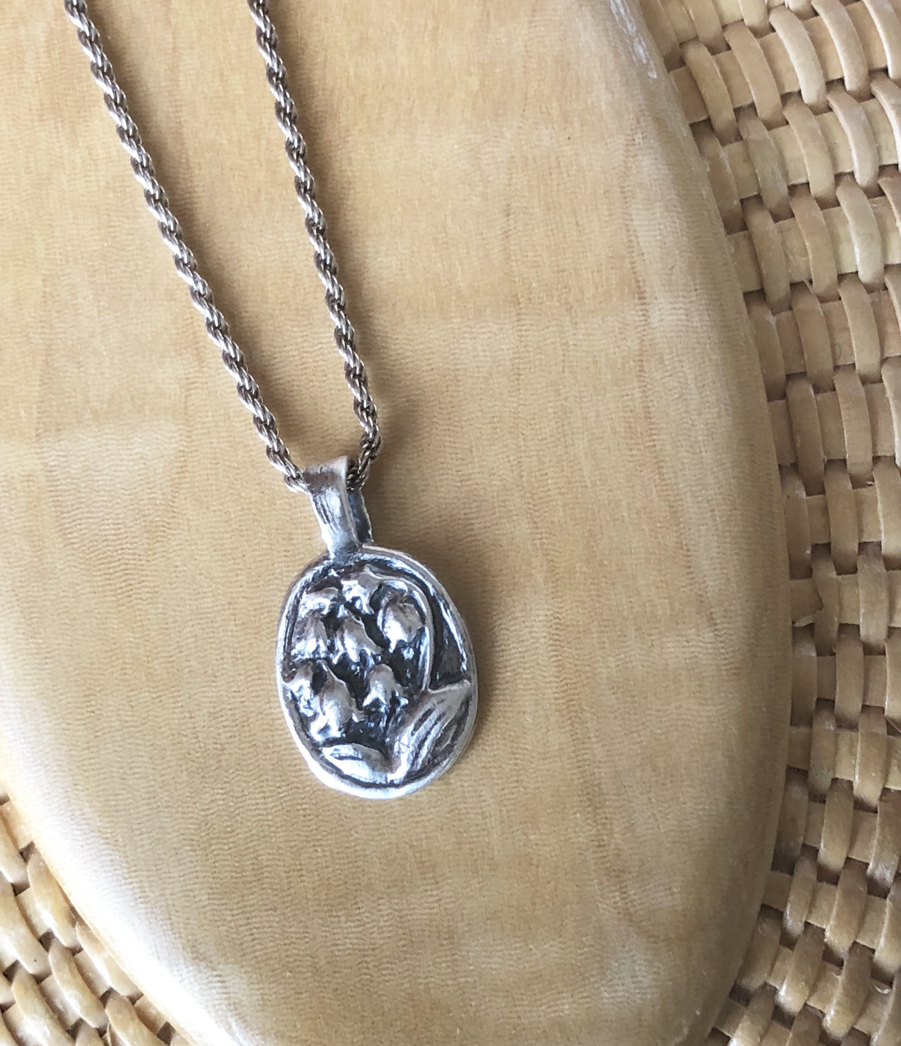 Pure Silver すずらんペンダント ミニチェーン付き