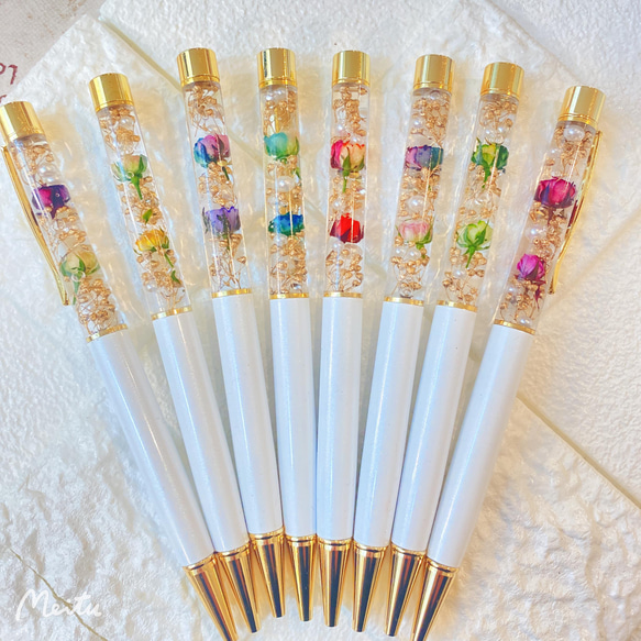 sale‼️N2306 カスタムボールペン お花入りビーズ 薔薇 お花 新作☆ソフト薔薇ビーズ1個カスタムボールペンdiyビーズお花