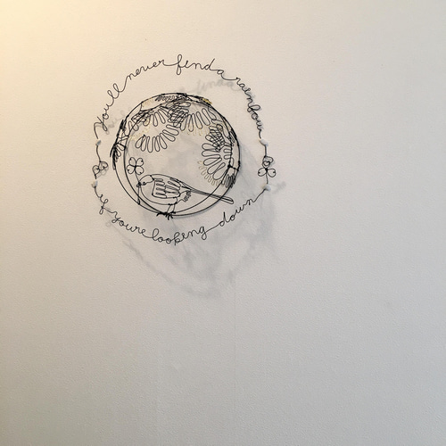 ワイヤーアート ワイヤークラフト リース 空を見上げよう リース 玄米  