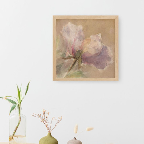 バラ　絵画　木製フレーム 額縁付き] Verwelkte roos 薔薇 バラ アートポスター 天然木