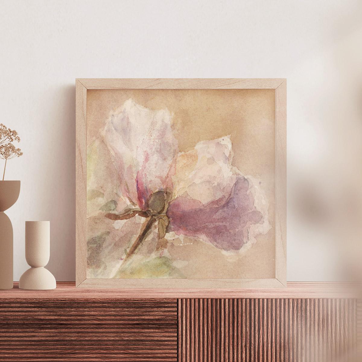 薔薇　絵画　額縁付き