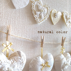 ✩.*˚natural color✩.*˚sweet ハートガーランド 2本セット  オフホワイト 2枚目の画像