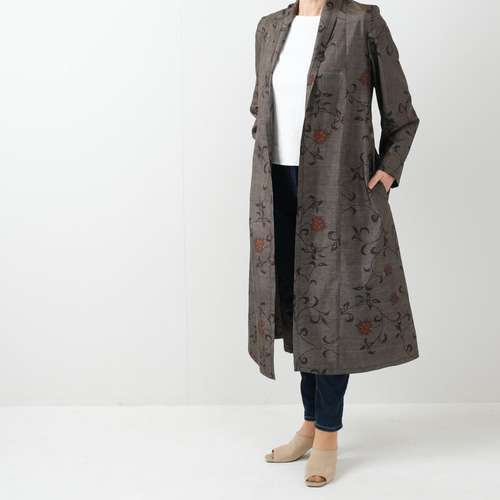 大島紬のスプリングコート 着物リメイク 大島紬のスプリングコート