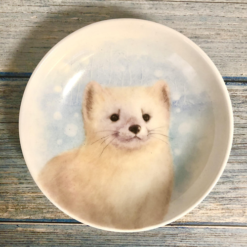 エゾクロテンの皿 手描きの器 小皿 neko opera 通販 13544641