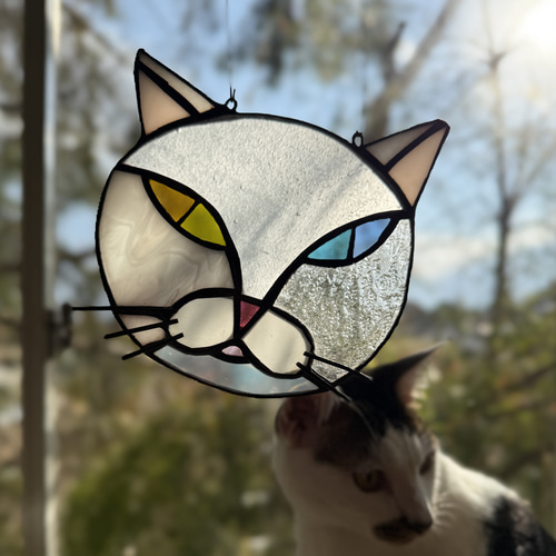 猫の日2025 猫図鑑【白ネコ オッドアイ】《猫サンキャッチャー