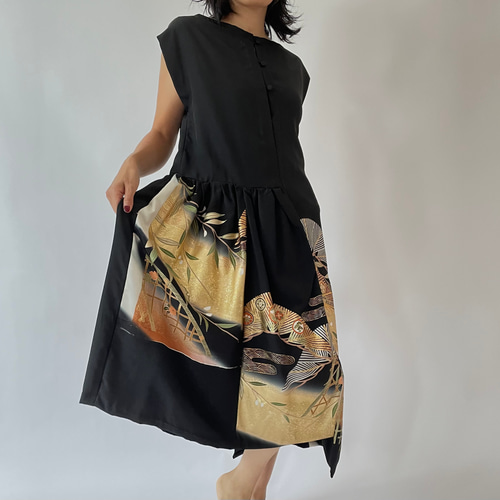 uicycle japanese vintage kimono 留袖リメイク ワンピース 