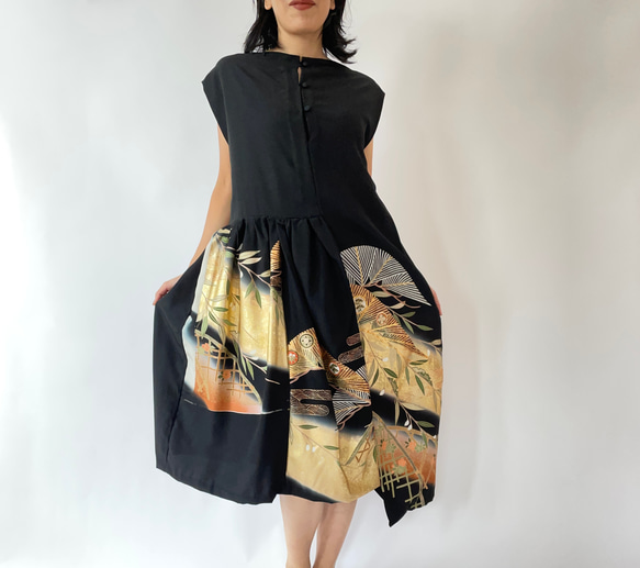 uicycle japanese vintage kimono 留袖リメイク ワンピース