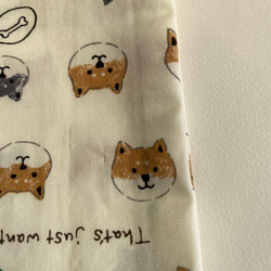 柴犬フェイスの巾着袋　(アイボリー、ピンク) 11枚目の画像