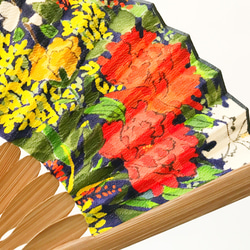 着物扇子　アンティークの絹の着物使用　日本の京都の職人が手仕事で制作　オンリーワン　プレゼントに最適 #41 6枚目の画像
