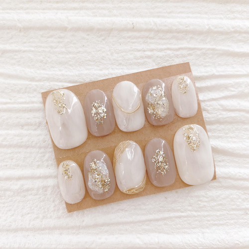 現品 サイズ変更不可 ネイルチップ ニュアンスネイル 成人式 卒業式 前  