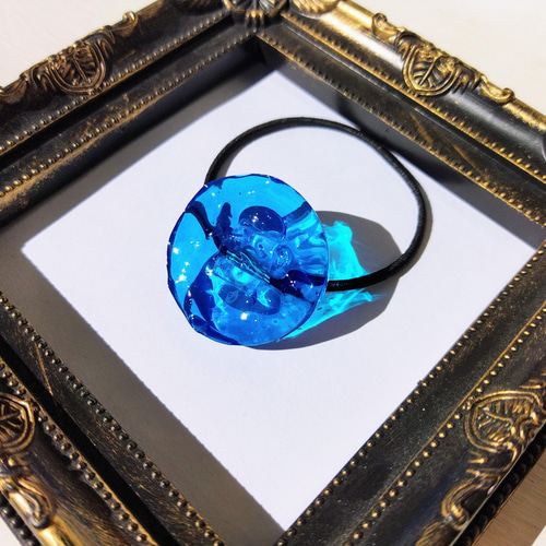 ブルー海のヘアゴム☆再販 / レジン / 海 / 波 ヘアゴム 華昇 優羽