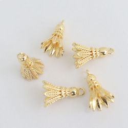 『在庫処分価格』金アレ対応 真鍮製 バドミントン シャトル ラケット チャーム セット 4枚目の画像