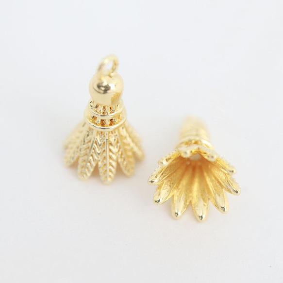 『在庫処分価格』金アレ対応 真鍮製 バドミントン シャトル ラケット チャーム セット 2枚目の画像