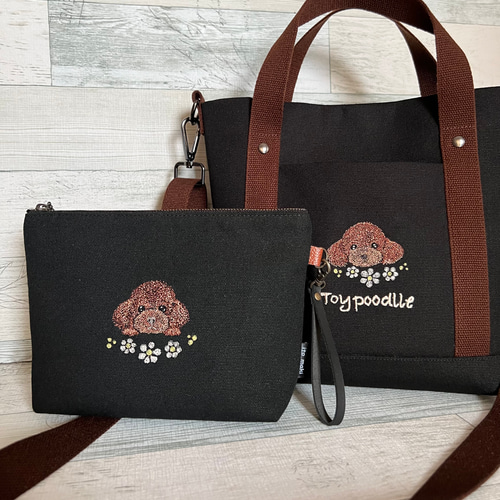 専用　ミナペルホネン　トイプードル刺繍　キーケースポーチ　ハンドメイド♪ 専用 ミナペルホネン トイプードル刺繍 キーケースポーチ