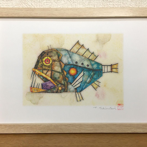 デジタル版画 『キカイ・オニキンメ』 A4サイズ （作品のみ