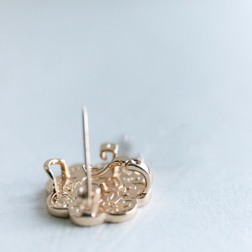 2WAY ブローチ＆帯留め 白蝶貝による花 天然石赤メノウ ブローチ JOS