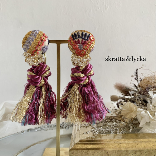 no.53〜極彩色〜purple〜ピアス・イヤリング(送料無料) ピアス 