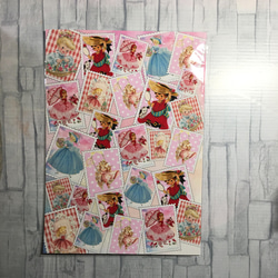 デザインペーパーA4まとめ売り（80サイズ約1600枚） ② デザインペーパー☆A4サイズ レトロアメリカンガール10枚セット