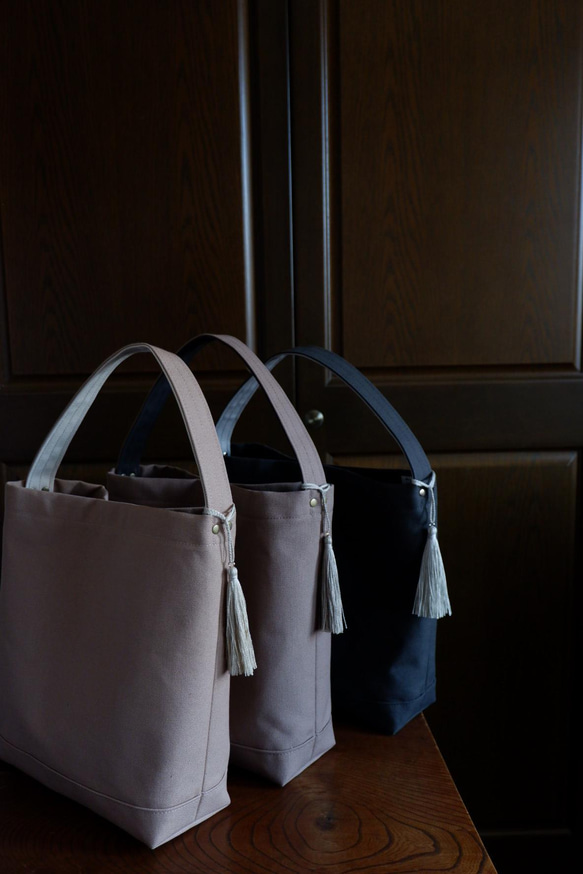 A4/2wayワンショルダートート◇ストームグレー◇倉敷帆布 12枚目の画像