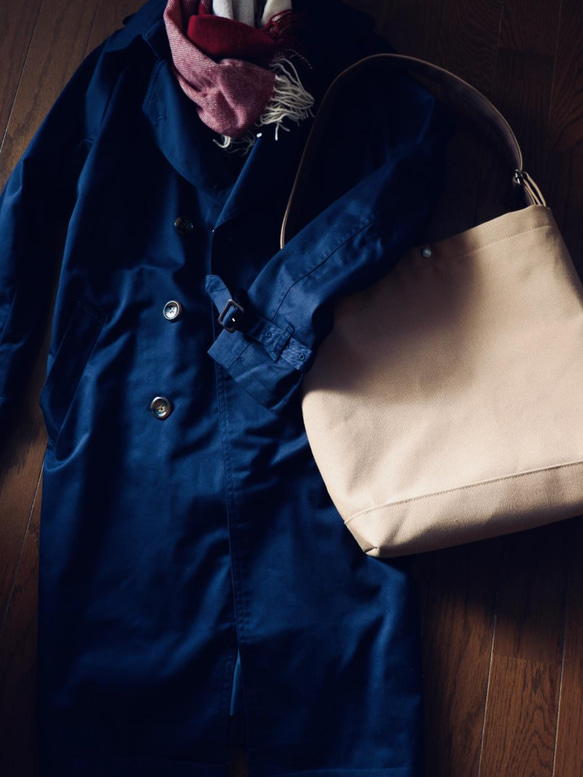 A4/2wayワンショルダートート◇ストームグレー◇倉敷帆布 10枚目の画像