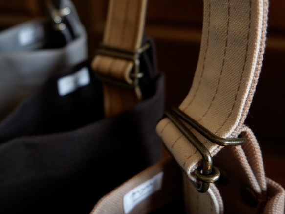 A4/2wayワンショルダートート◇ストームグレー◇倉敷帆布 5枚目の画像