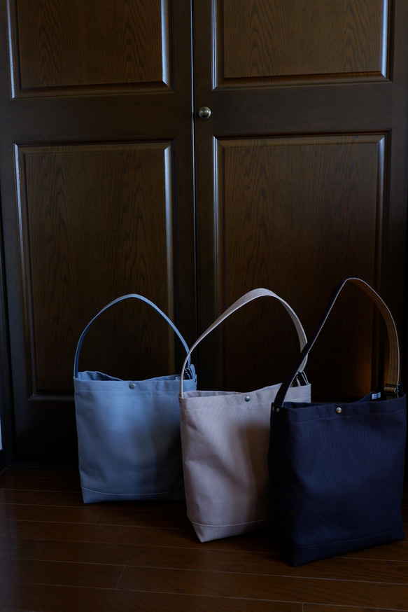 A4/2wayワンショルダートート◇ストームグレー◇倉敷帆布 8枚目の画像