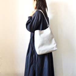 A4/2wayワンショルダートート◇ストームグレー◇倉敷帆布 3枚目の画像
