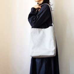 A4/2wayワンショルダートート◇ストームグレー◇倉敷帆布 2枚目の画像