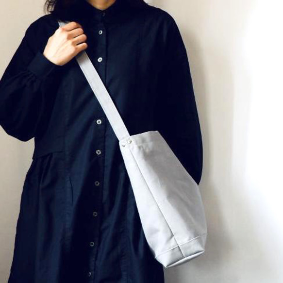 A4/2wayワンショルダートート◇ストームグレー◇倉敷帆布 4枚目の画像