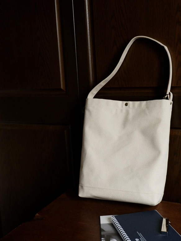 A4/2wayワンショルダートート◇ストームグレー◇倉敷帆布 11枚目の画像