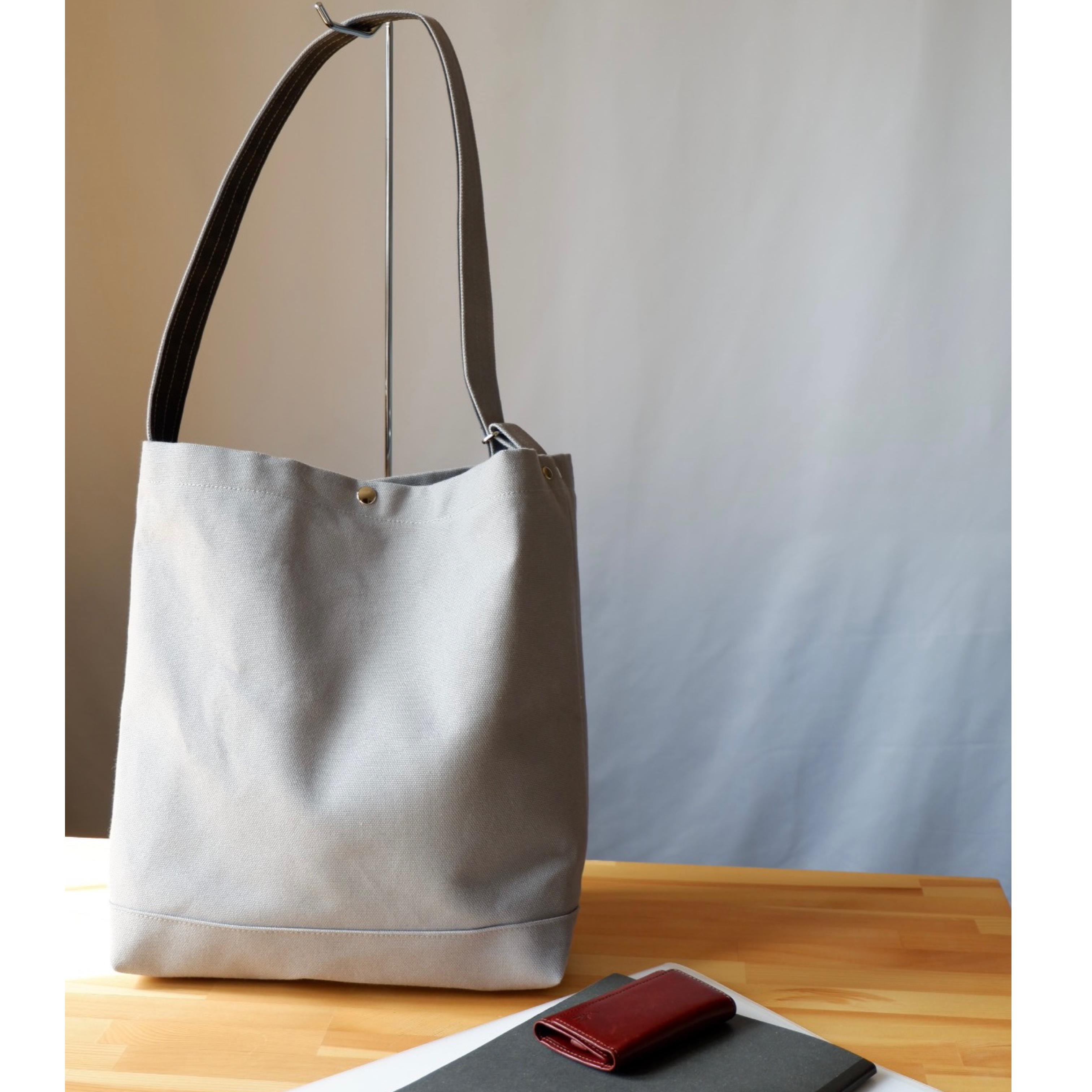 A4/2wayワンショルダートート◇ストームグレー◇倉敷帆布