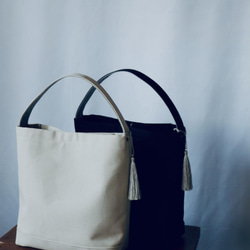 A4/2wayワンショルダートート◇ストームグレー◇倉敷帆布 13枚目の画像