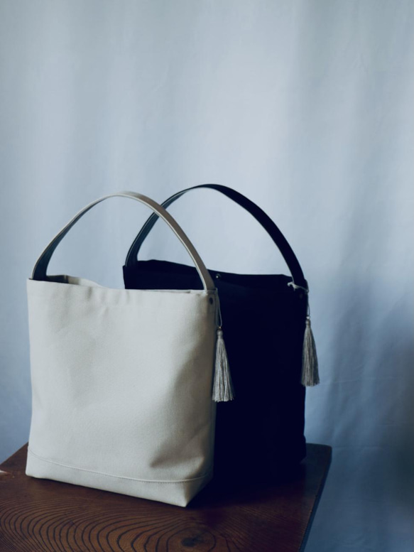 A4/2wayワンショルダートート◇ストームグレー◇倉敷帆布 13枚目の画像