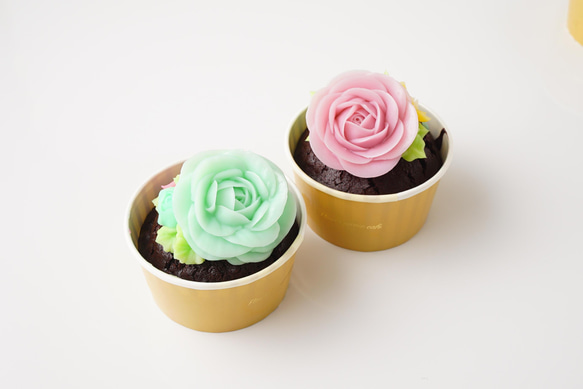 食べられるお花のカップケーキ【4個セット】 4枚目の画像